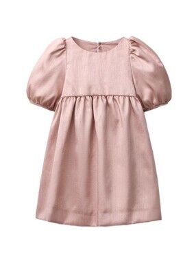 Zara Rose Gold Girls Dress with Puff Sleeves